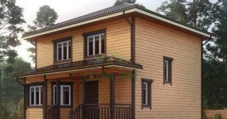 Двухэтажный дом из бруса в Шелехове от Строй-Шлх - строительство от 137254 руб.