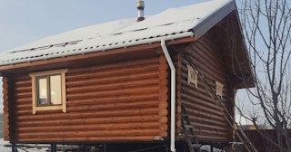 Баня из оцилиндрованного бревна под ключ в Шелехове - от 137254 рублей