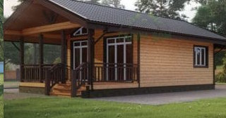 Проект одноэтажного дома из бруса с террасой - Строительство в Шелехове от Строй-Шлх от 137254 руб.